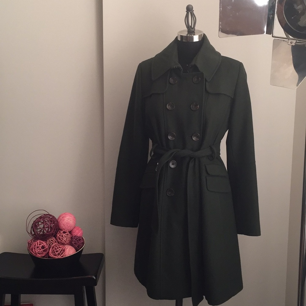 Beautiful DKNY Forest Green Peacoat